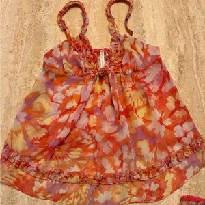 Floral Camisole - Orange and Purple
